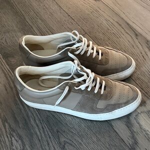 Common Projects Taupe and White Bball Sneakers